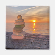 Sea Glass Sunset Magnet