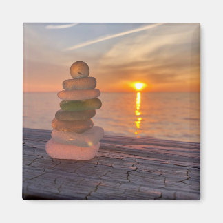 Sea Glass Sunset Magnet
