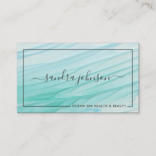 Sea Glass Tides Ocean Blue Watercolor Business Card
