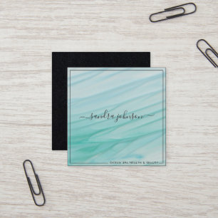 Sea Glass Tides   Ocean Blue Watercolor Business Square Business Card