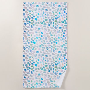 Sea Glass Turquoise Pattern Mermaid Beach Towel