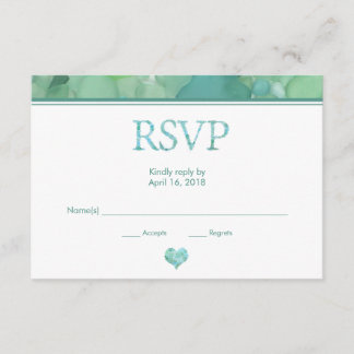 Sea Glass Wedding RSVP Card