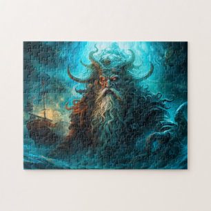 Sea God Rising from Ocean Fantasy Painting Jigsaw Puzzle