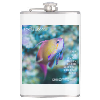Sea goldie, colourful cute fish hip flask