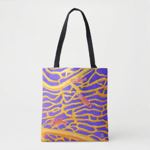 Sea Goldies on Blue All-Over-Print Tote Bag