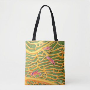 Sea Goldies on Green All-Over-Print Tote Bag