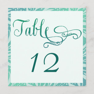 Sea Grass Beach Wedding Table Number Cards