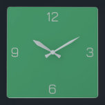 Sea Green 2E8B57 Colour - With Option to Add Name Square Wall Clock<br><div class="desc">Add a name, initials or some text, or keep the colour alone. Colour coordinates with other items in the store based on the name and the HEX code (six-digit hex triplet) shown. Use this code to mix, match and customise any other item to go with this, or to add to...</div>