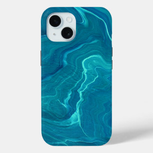 Sea Green Agate Marble Abstraction iPhone 15 Case