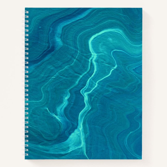 Sea Green Agate Marble Abstraction   Notebook (Front)