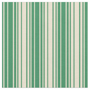 Sea Green and Beige Pattern of Stripes Fabric