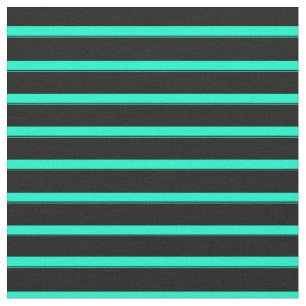 Sea Green and Black Stripes Fabric
