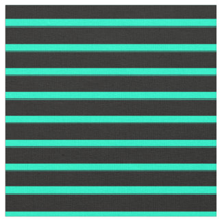 Sea Green and Black Stripes Fabric