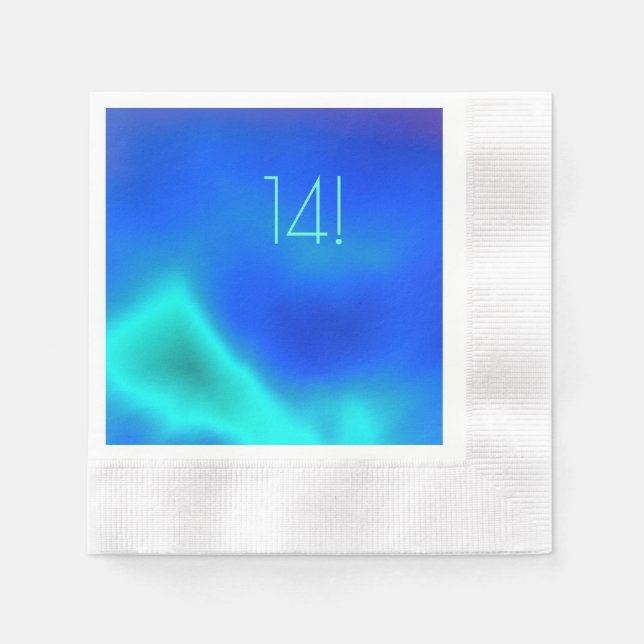 Sea Green and Blue Paper Napkin (Front)