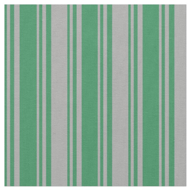 Sea Green and Dark Grey Coloured Lined Pattern Fabric (Close Up)