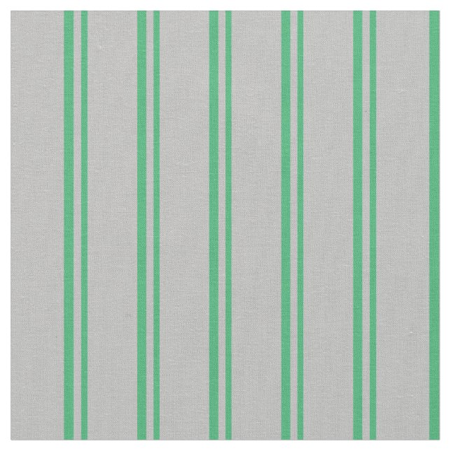 Sea Green and Grey Coloured Striped Pattern Fabric (Close Up)