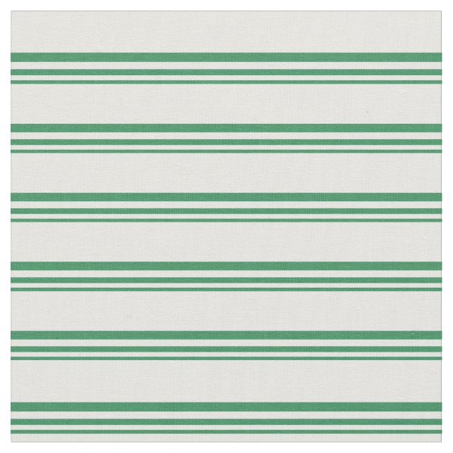 Sea Green and Mint Cream Striped/Lined Pattern Fabric (Close Up)