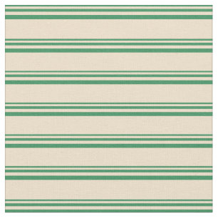 Sea Green and Tan Coloured Pattern of Stripes Fabric