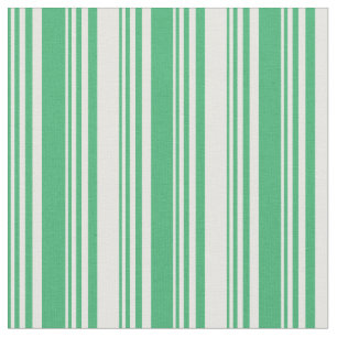Sea Green and White Coloured Stripes Pattern Fabric