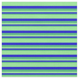 Sea Green, Blue, and Light Green Coloured Stripes Fabric