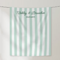 Sea Green Cabana Stripe Personalised Wedding