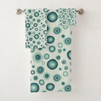 Sea Green Colourful Bubbles Modern Circles Pattern