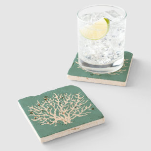 Sea Green Coral Beverage Coaster Gift