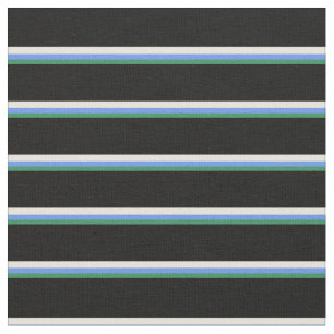 Sea Green, Cornflower Blue, Beige, and Black Fabric