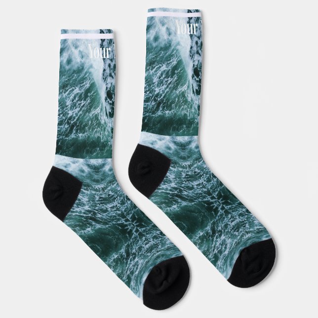 Sea green | Custom Name Socks (Right)