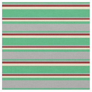 Sea Green, Dark Grey, Maroon, and Pale Goldenrod Fabric