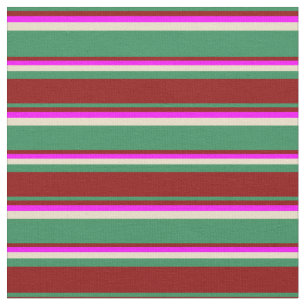 Sea Green, Dark Red, Fuchsia, and Tan Coloured Fabric