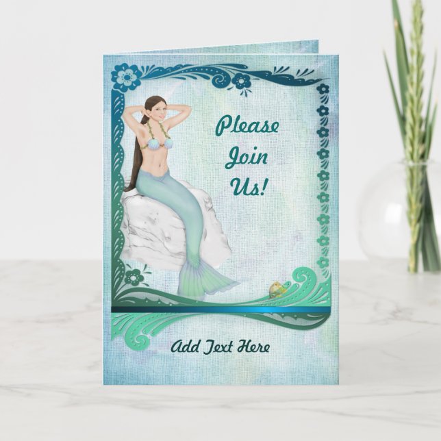 Sea Green Fantasy Invitation (Front)