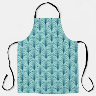 Sea Green Geometric: Fan Pattern. Apron