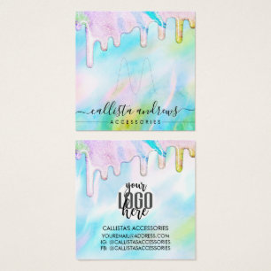 Sea Green Holographic Glitter Drip Ring Logo