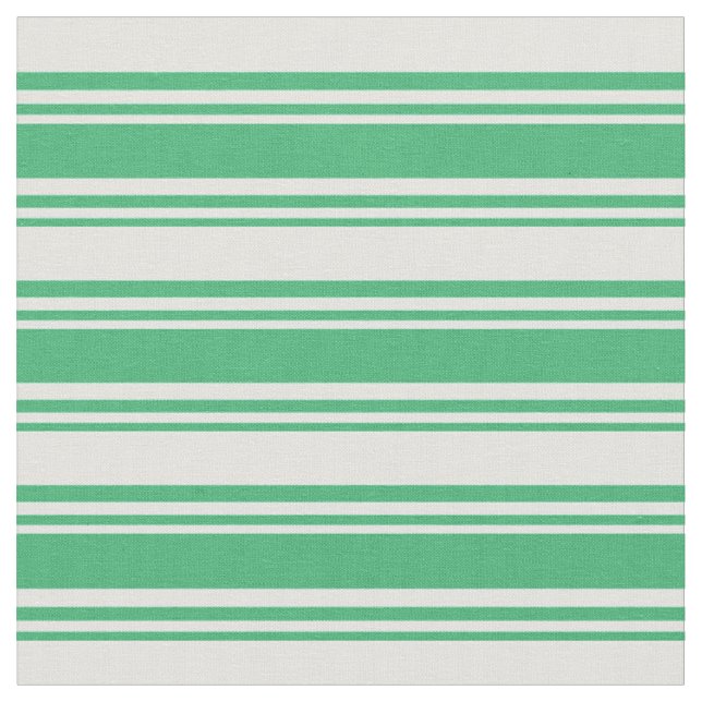 Sea Green & Light Cyan Lined Pattern Fabric (Close Up)