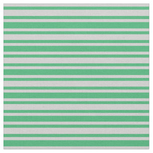 Sea Green & Light Grey Lines/Stripes Pattern Fabric