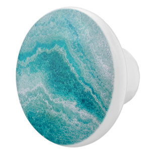 Sea Green Marble Texture Ceramic Knob