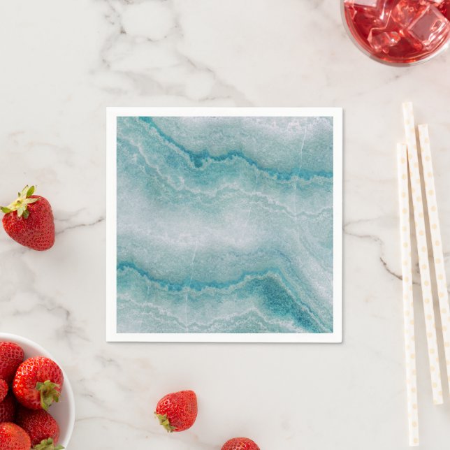 Sea Green Marble Texture Napkin (Insitu)