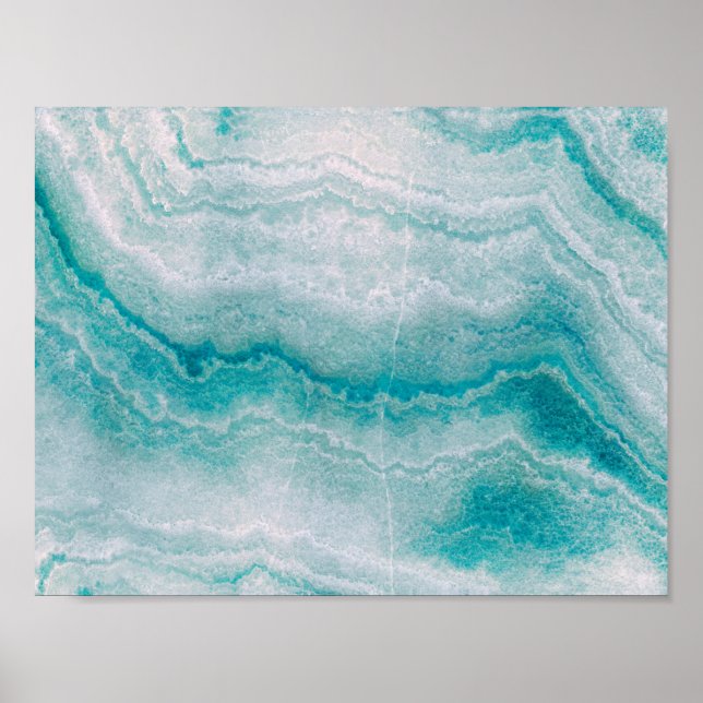 Sea Green Marble Texture Poster (Front)