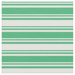 Sea Green & Mint Cream Lines/Stripes Pattern Fabric