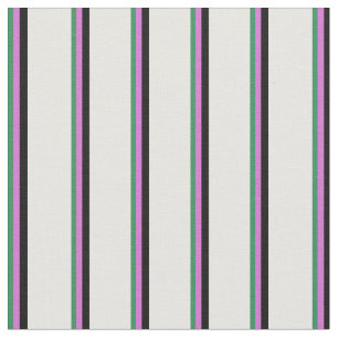 Sea Green, Orchid, Black, and Mint Cream Colored Fabric