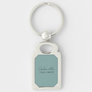 Sea Green Personalised Bridal Party Keychain
