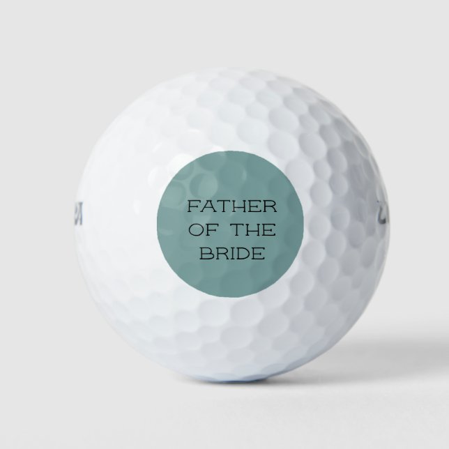Sea Green Personalised Father of the Bride Golf Balls (Front)