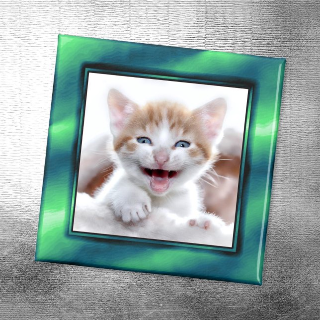 Sea Green Photo Border Magnet (Add Your Own Photo)