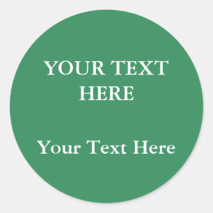 Sea Green Plain Elegant Modern Minimalist Classic Round Sticker