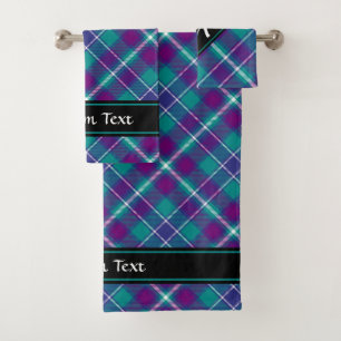 Sea Green, Purple and Blue Tartan Bath Towel Set
