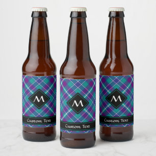 Sea Green, Purple and Blue Tartan Beer Bottle Label