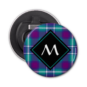 Sea Green, Purple and Blue Tartan Bottle Opener