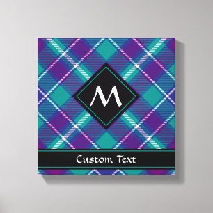 Sea Green, Purple and Blue Tartan Canvas Print