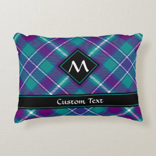 Sea Green, Purple and Blue Tartan Decorative Cushion